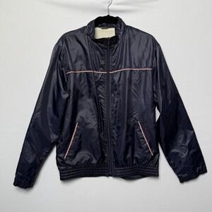 St Michael Marks & Spencer Vintage Bomber Jacket Navy Blue Men's Large 44 UK